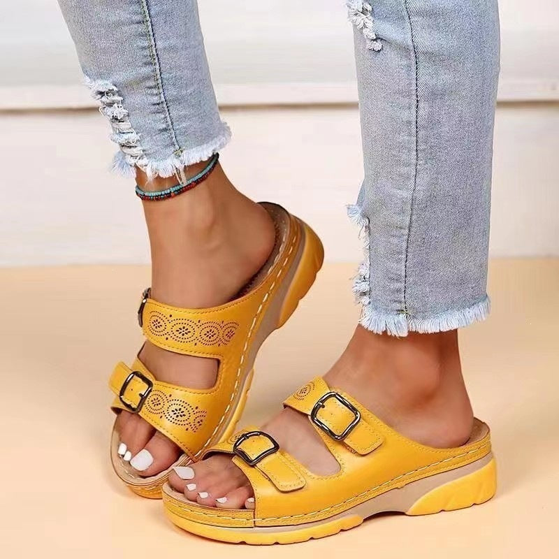 Women's Round Toe Platform Slippers
