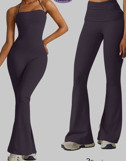 Quick-Dry Yoga Set with Flared Pants