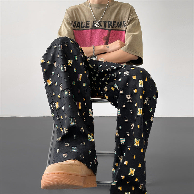 Men's Casual Plaid Drawstring Trousers