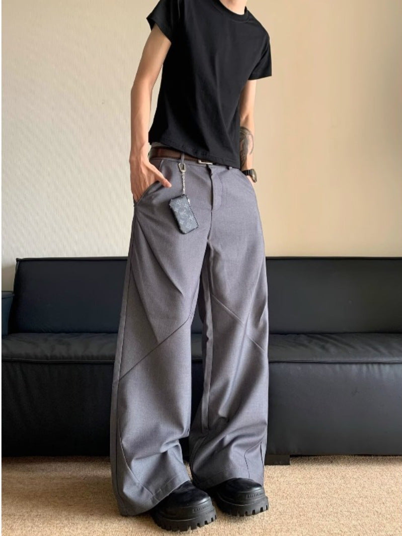 Minimalist Wide-Leg Men's Trousers