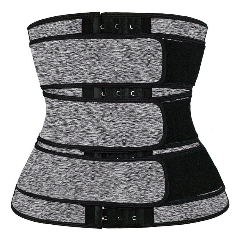 Adjustable Waist Support Compression Belt in Heather Gray Triple-Buckle Triple-Belt