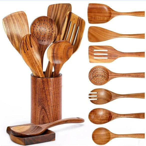 Acacia Wood Kitchen Utensil Set