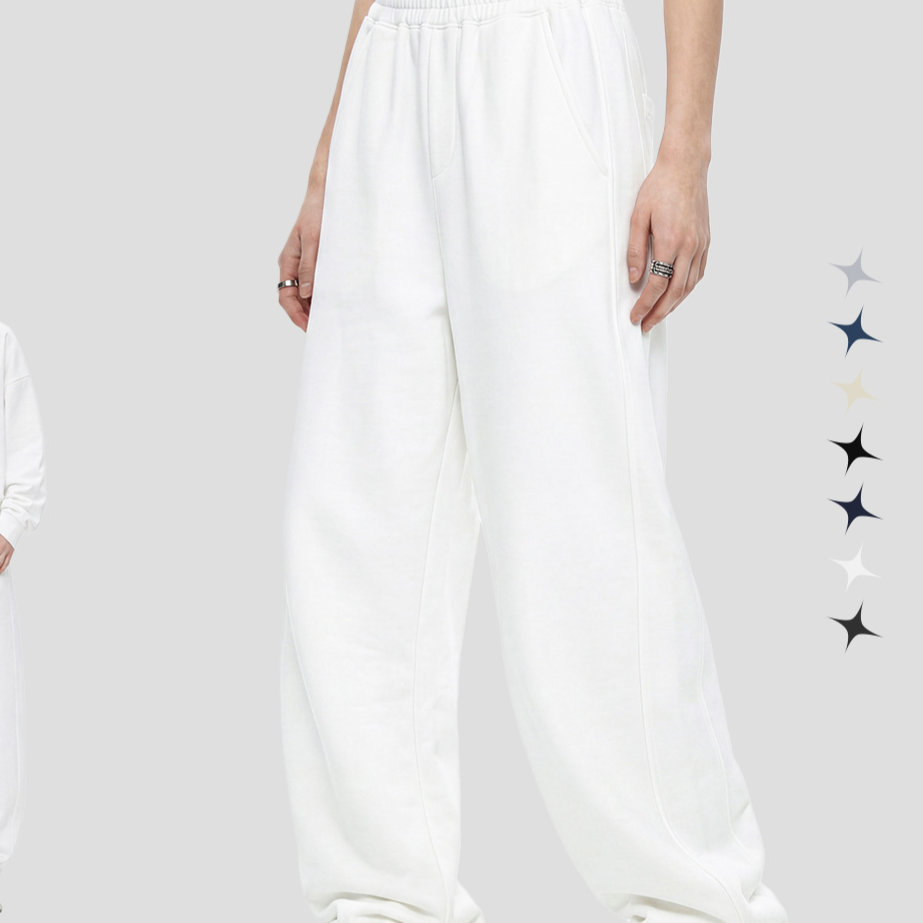 Heavyweight Terry Fabric Sweatpants Loose Fit Casual Pants