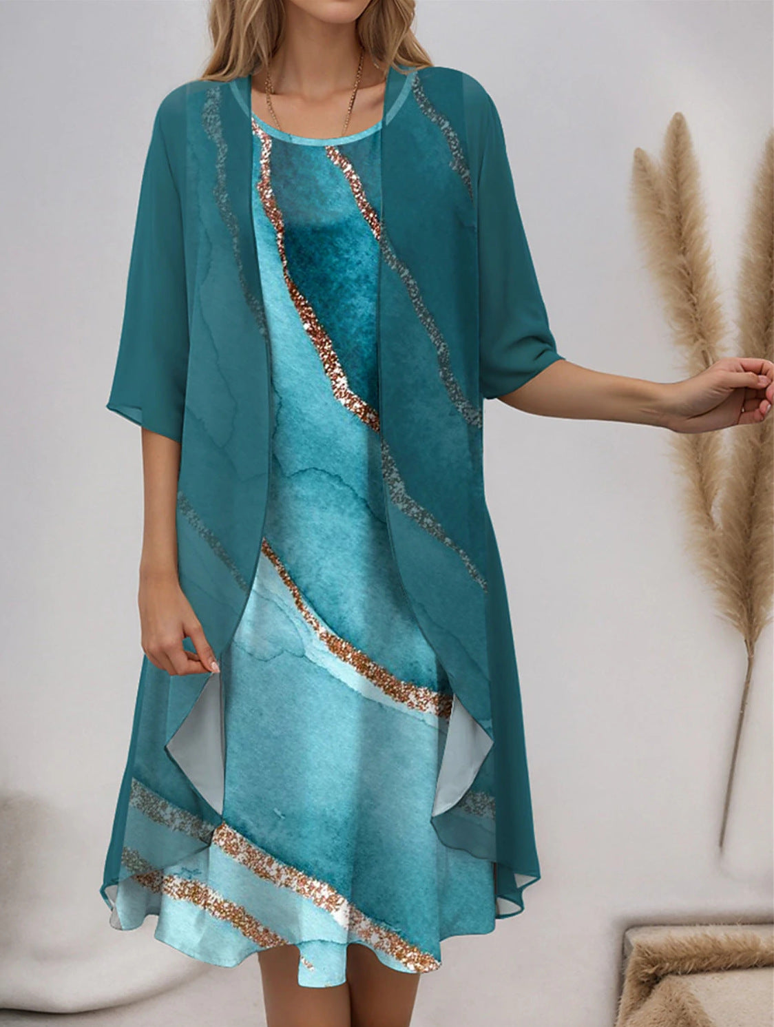 Women's Chiffon Two-Piece Dress Set