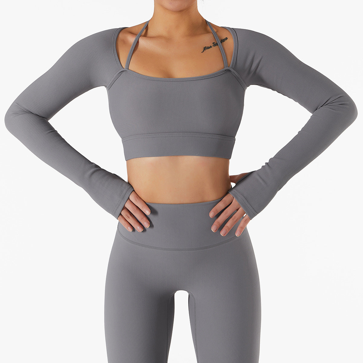 Halterneck Long Sleeve Activewear Set