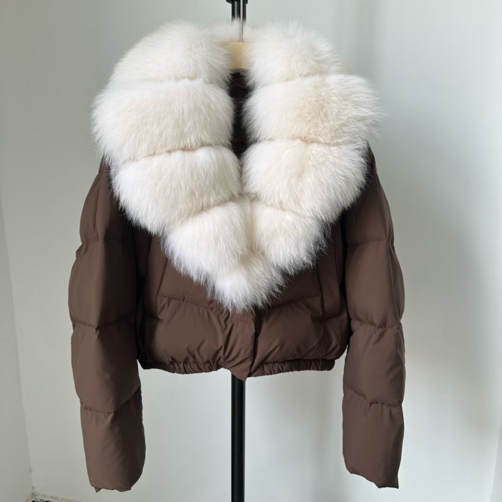 Women's Short White Duck Down Jacket