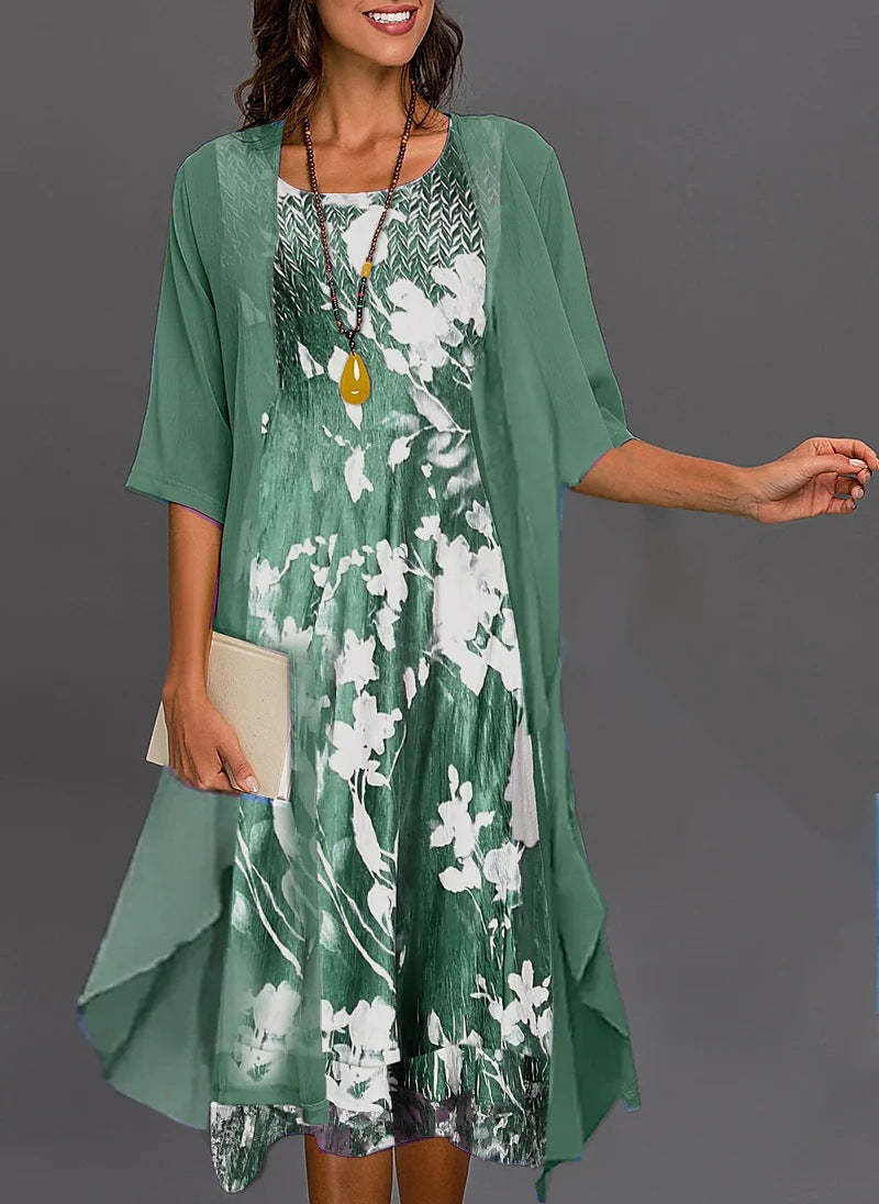 Women's Chiffon Two-Piece Dress Set
