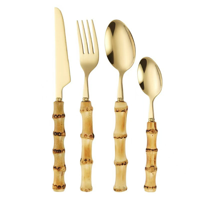 Bamboo Handle Cutlery Set