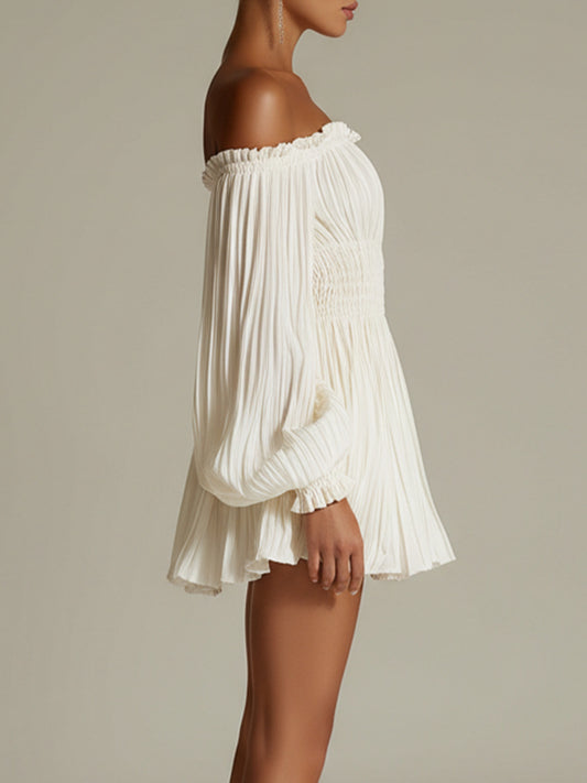 Women's Off-Shoulder Ruched Waist Dress