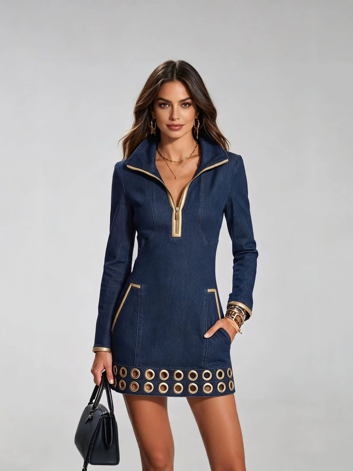 Women's Long Sleeve Denim Dress