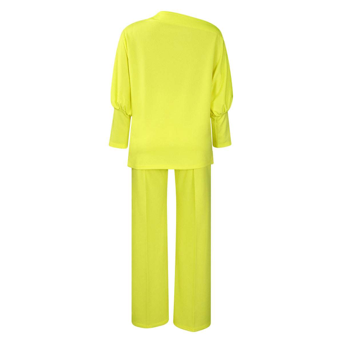 Women's Asymmetrical Neck Top and Wide-Leg Pants Set