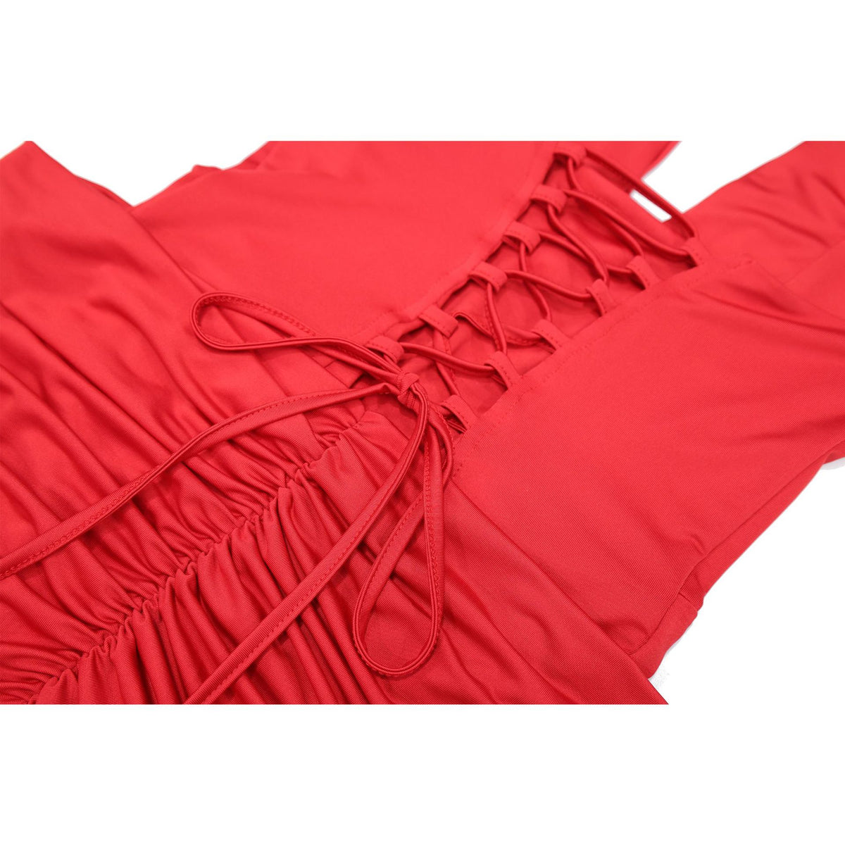 Women's Halter V-Neck Pleated Bodycon Dress
