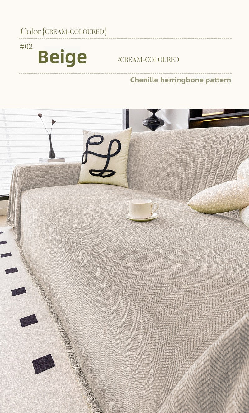 Herringbone Chenille Sofa Cover