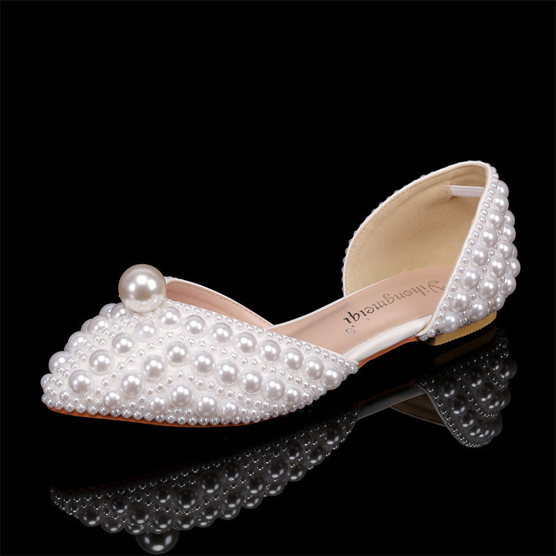 Women's Rhinestone Pearl Wedding Heels