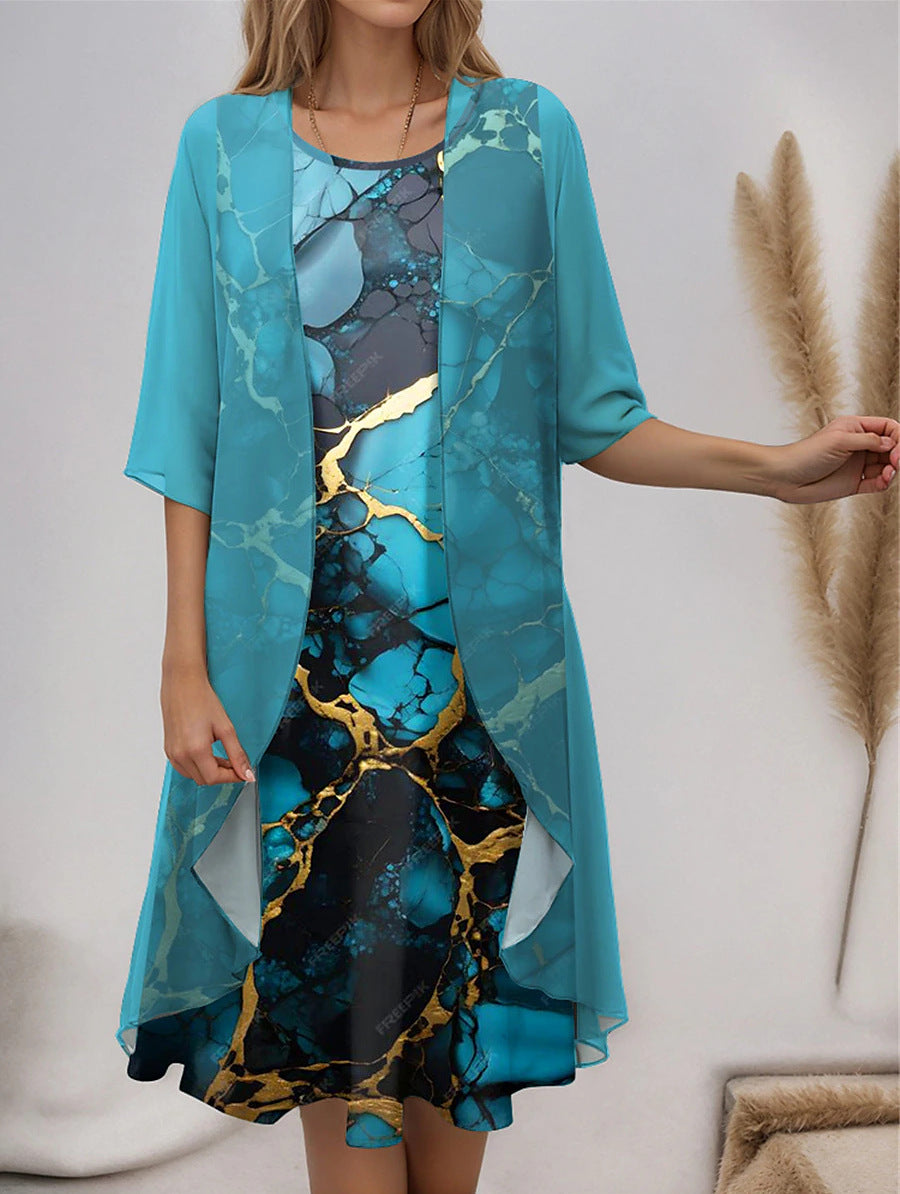 Women's Chiffon Two-Piece Dress Set
