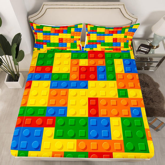 Geometric Flannel Fitted Sheet Set