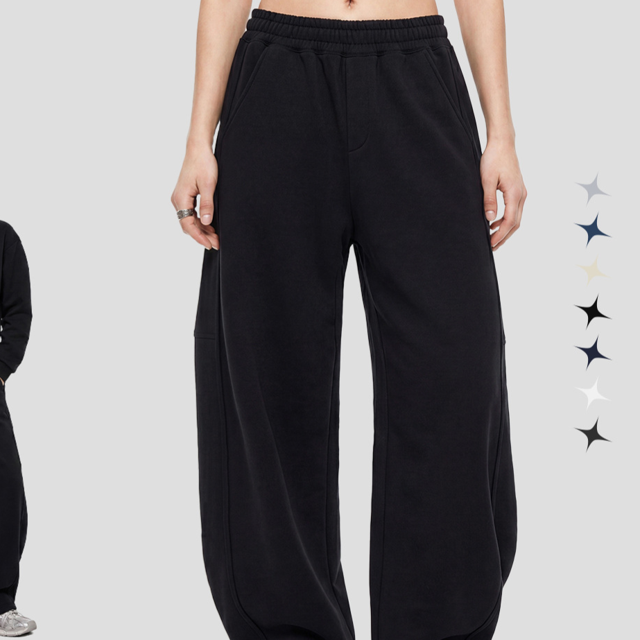 Heavyweight Terry Fabric Sweatpants Loose Fit Casual Pants