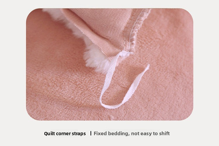 Rabbit Fur Plush Thickened Milk Velvet Bedding Set