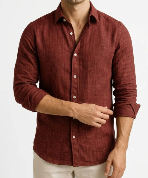 Men's Long-Sleeve Collared Shirt