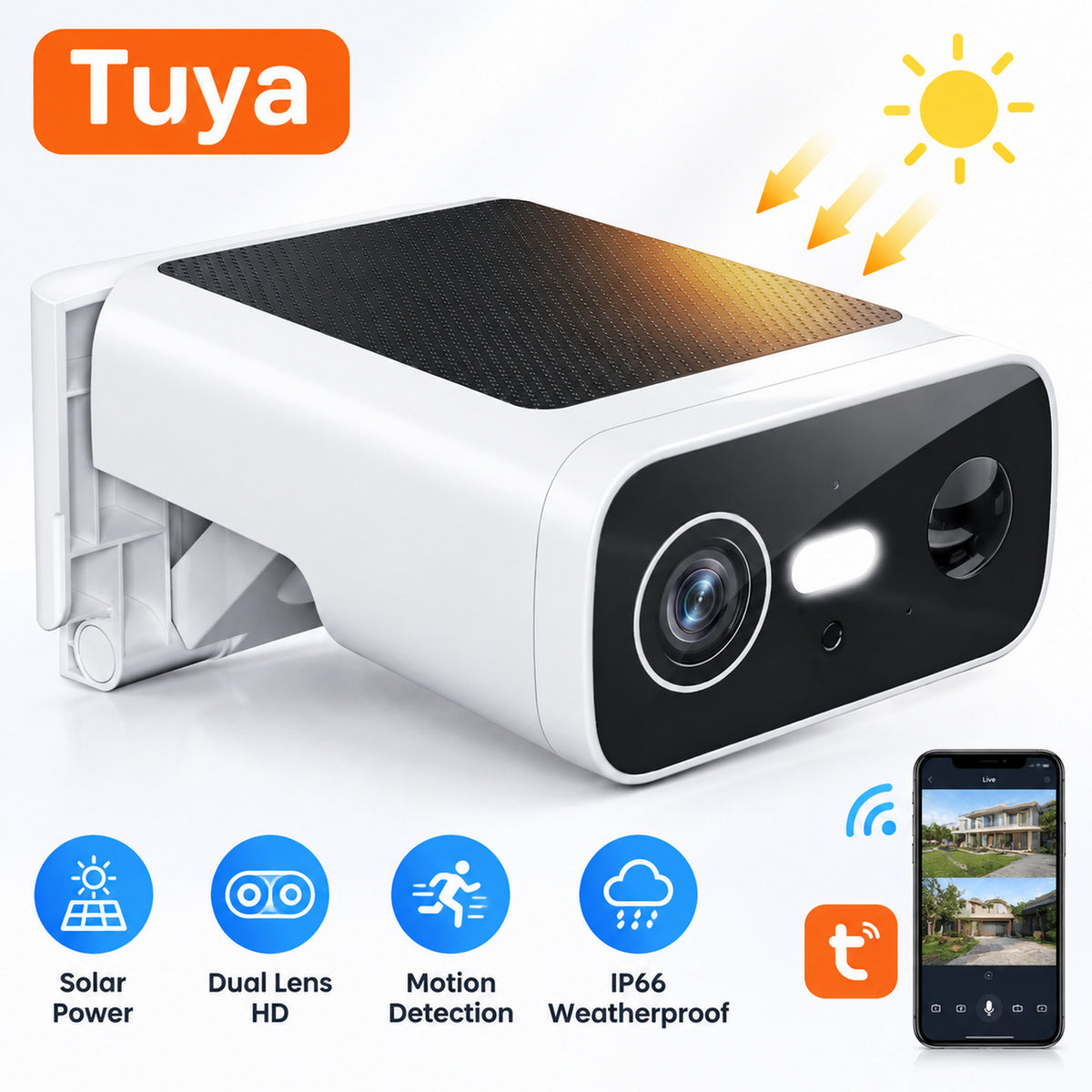 Dual Lens Solar WiFi Security Camera