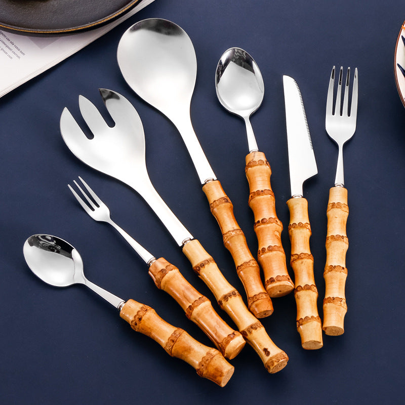 Bamboo Handle Cutlery Set
