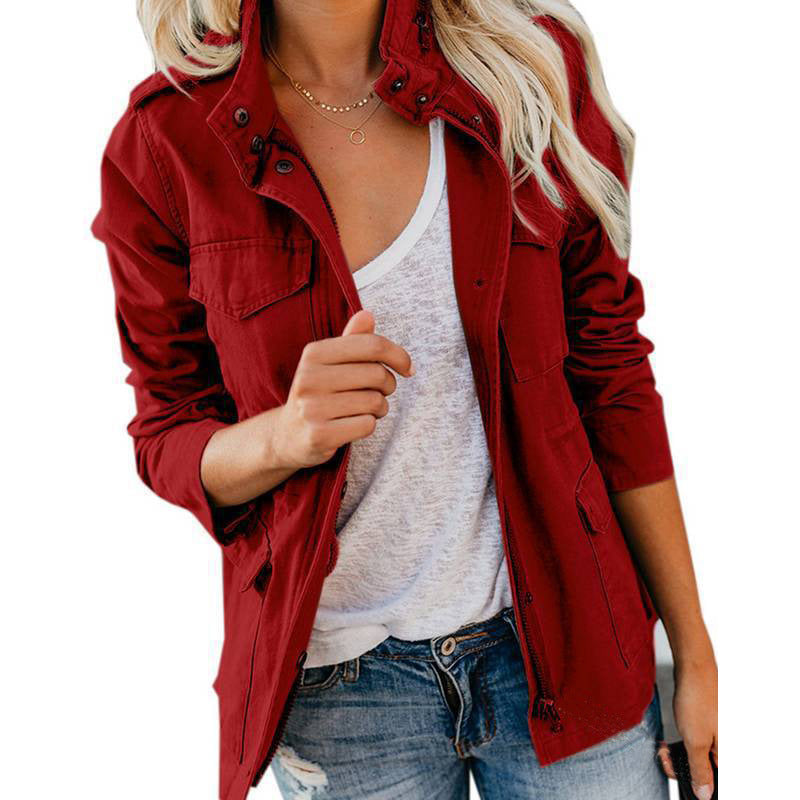 Slim-Fit Vintage Zipper Jacket