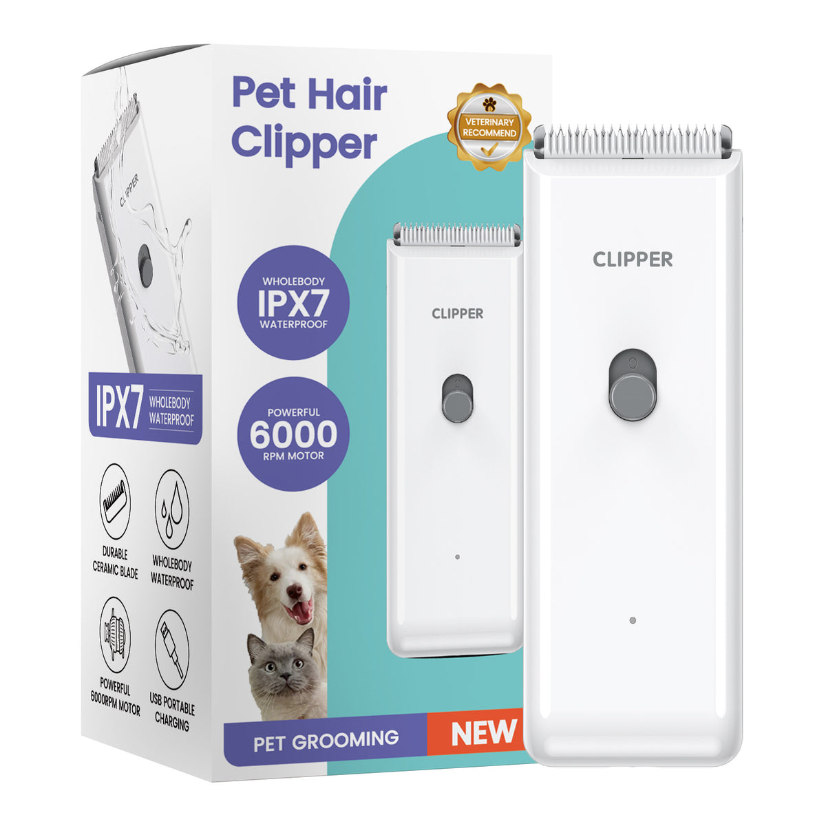 Rechargeable Waterproof Pet Hair Trimmer