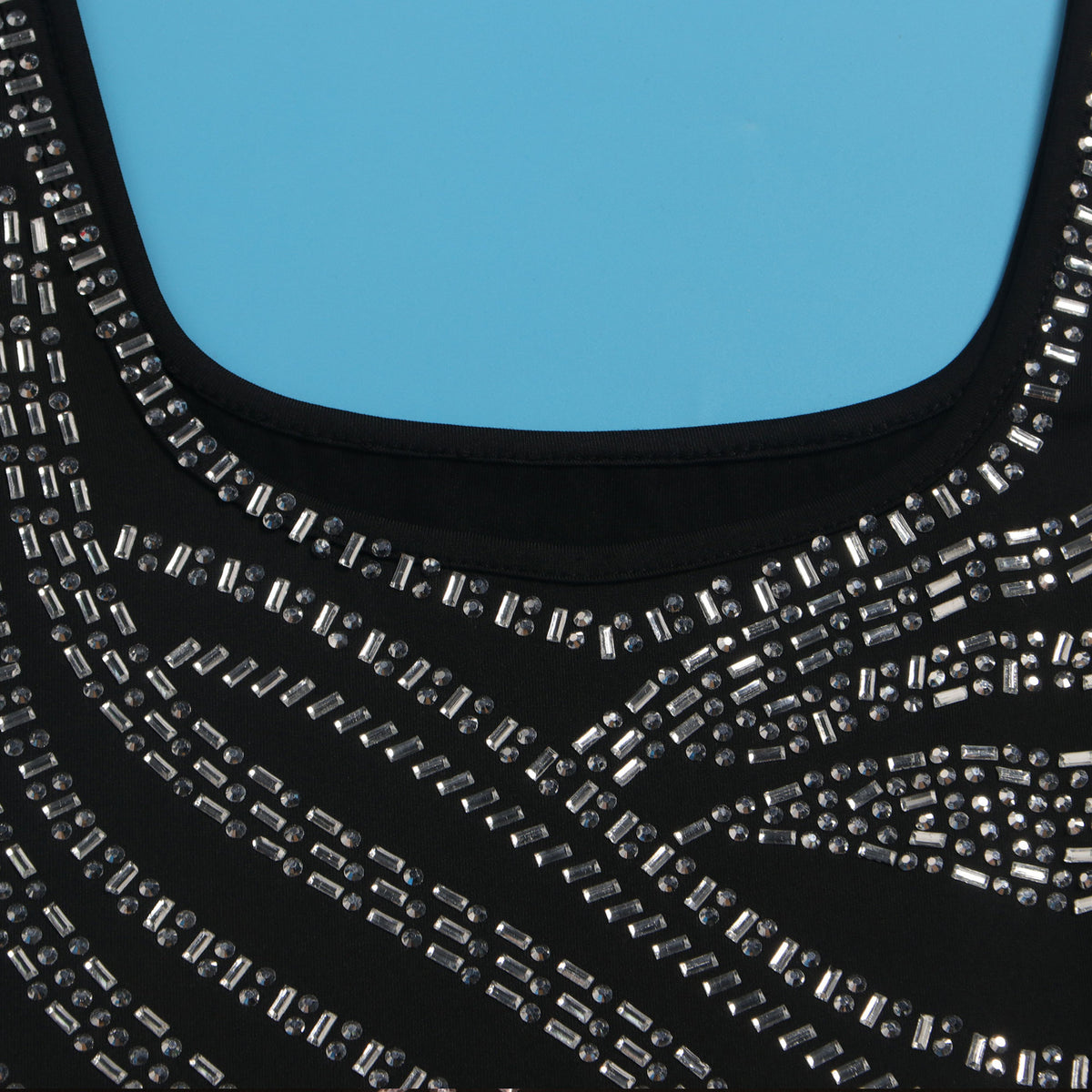 Women's Diamond Detail Slit Elastic Bodycon Dress