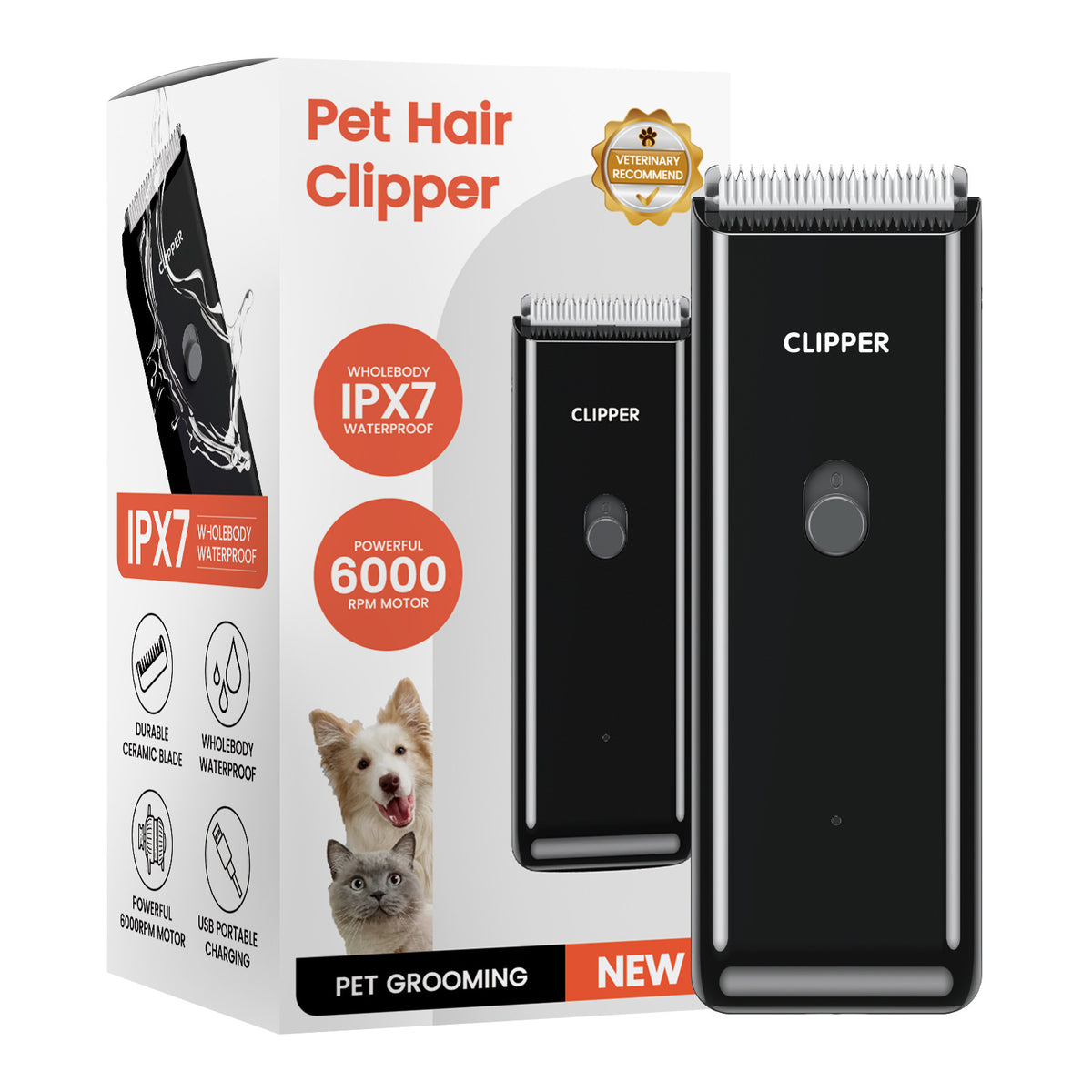 Rechargeable Waterproof Pet Hair Trimmer