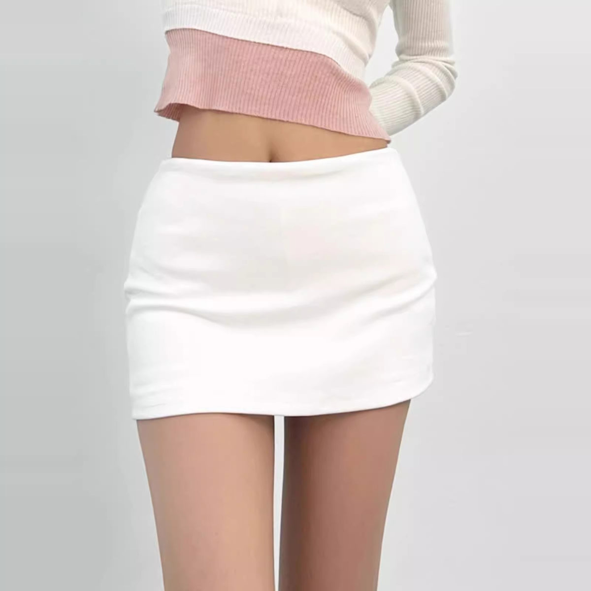 High Waisted A-Line Mini Skirt