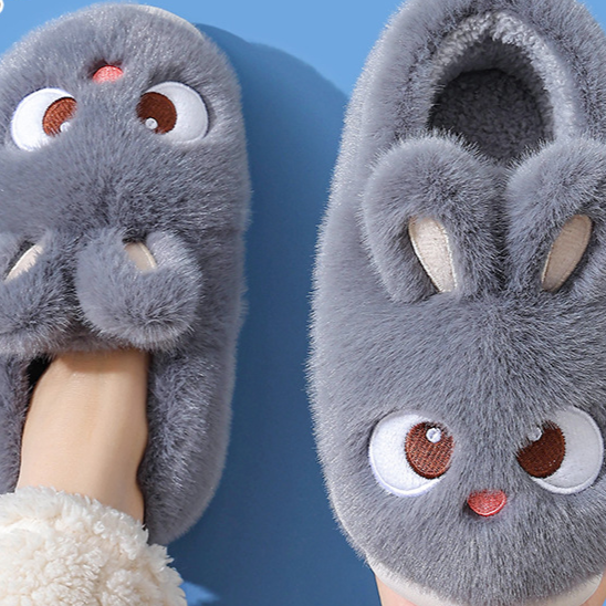 Plush Fleece-Lined Indoor Slippers for Women