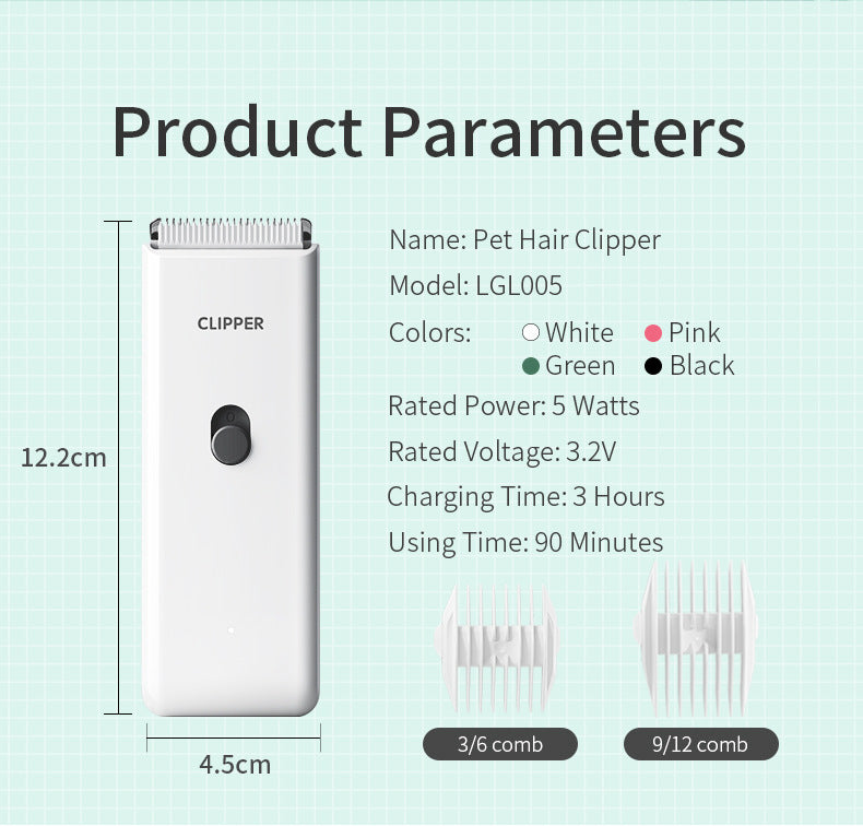 Rechargeable Waterproof Pet Hair Trimmer