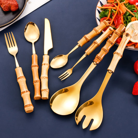 Bamboo Handle Cutlery Set