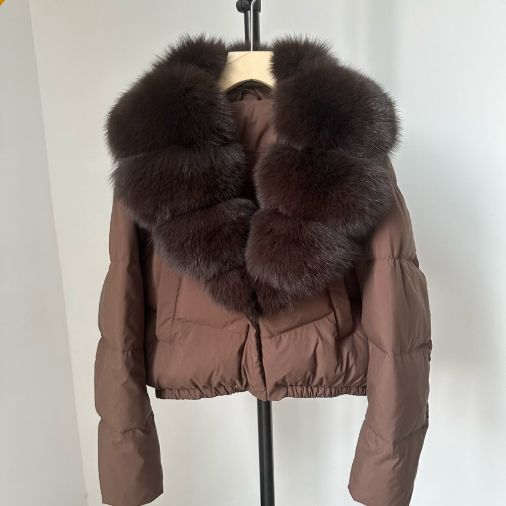 Women's Short White Duck Down Jacket