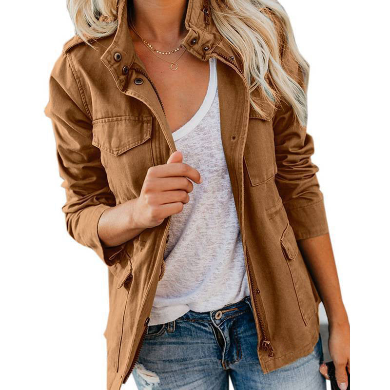 Slim-Fit Vintage Zipper Jacket
