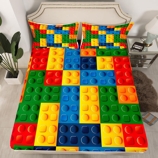 Geometric Flannel Fitted Sheet Set