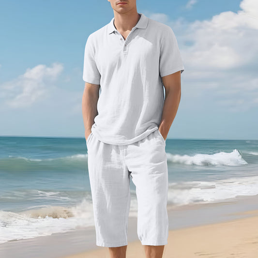 Men's Linen Shirt and Shorts Set