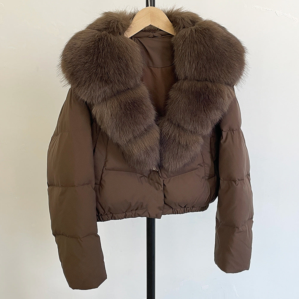 Women's Short White Duck Down Jacket