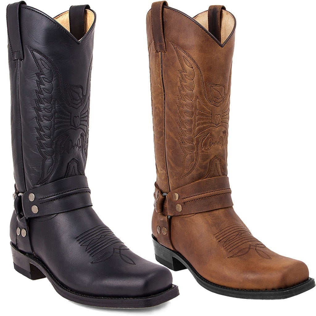 Men's Studded Suede Knight Boots