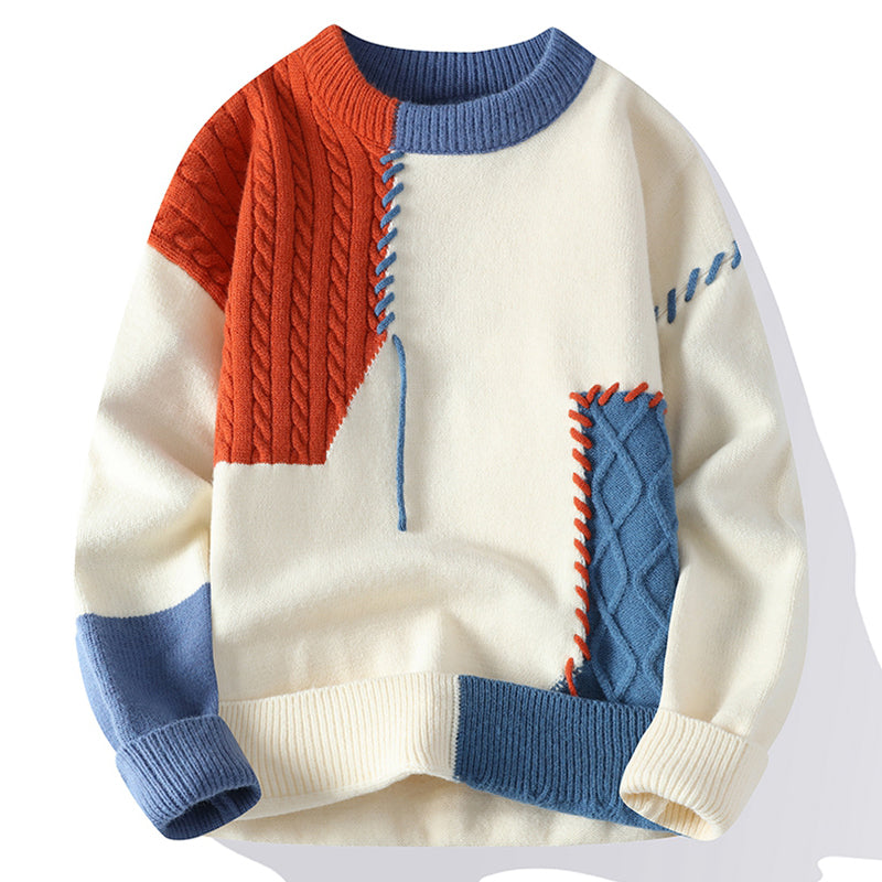 Color Blocked Knit Sweater
