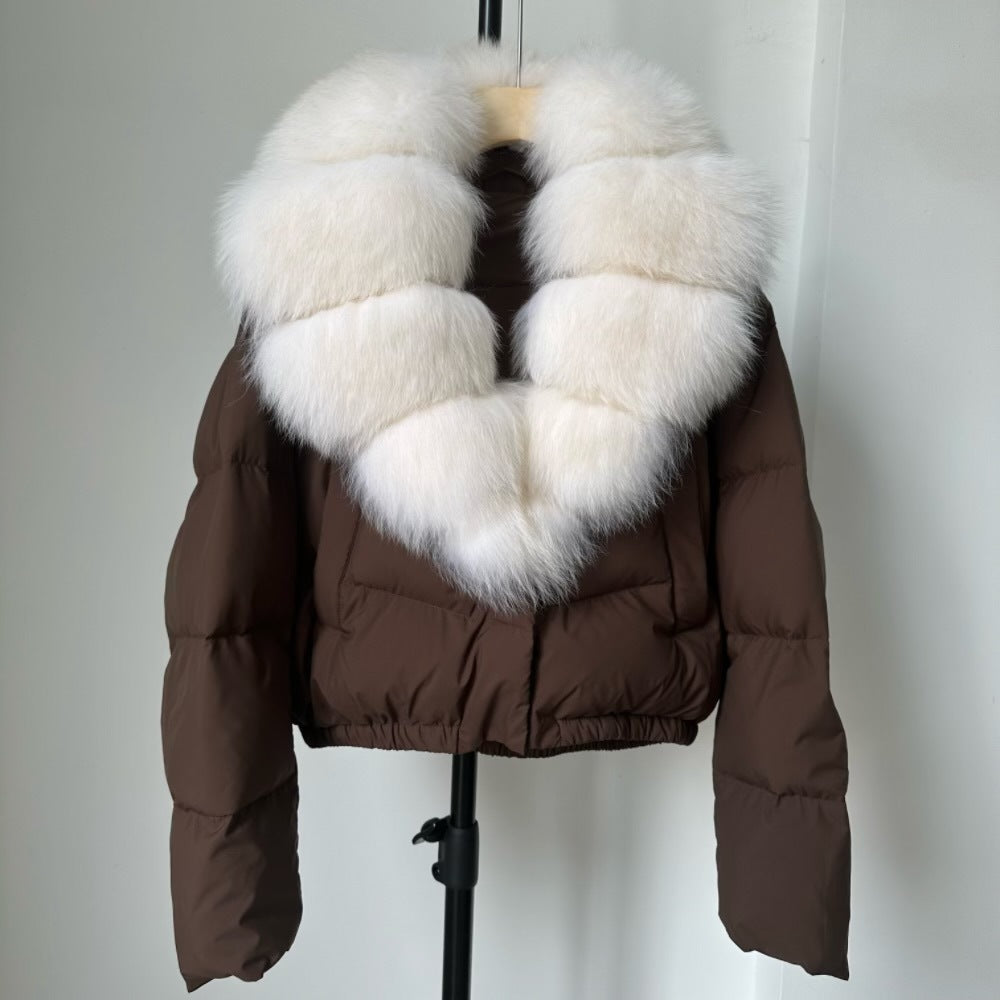 Women's Short White Duck Down Jacket