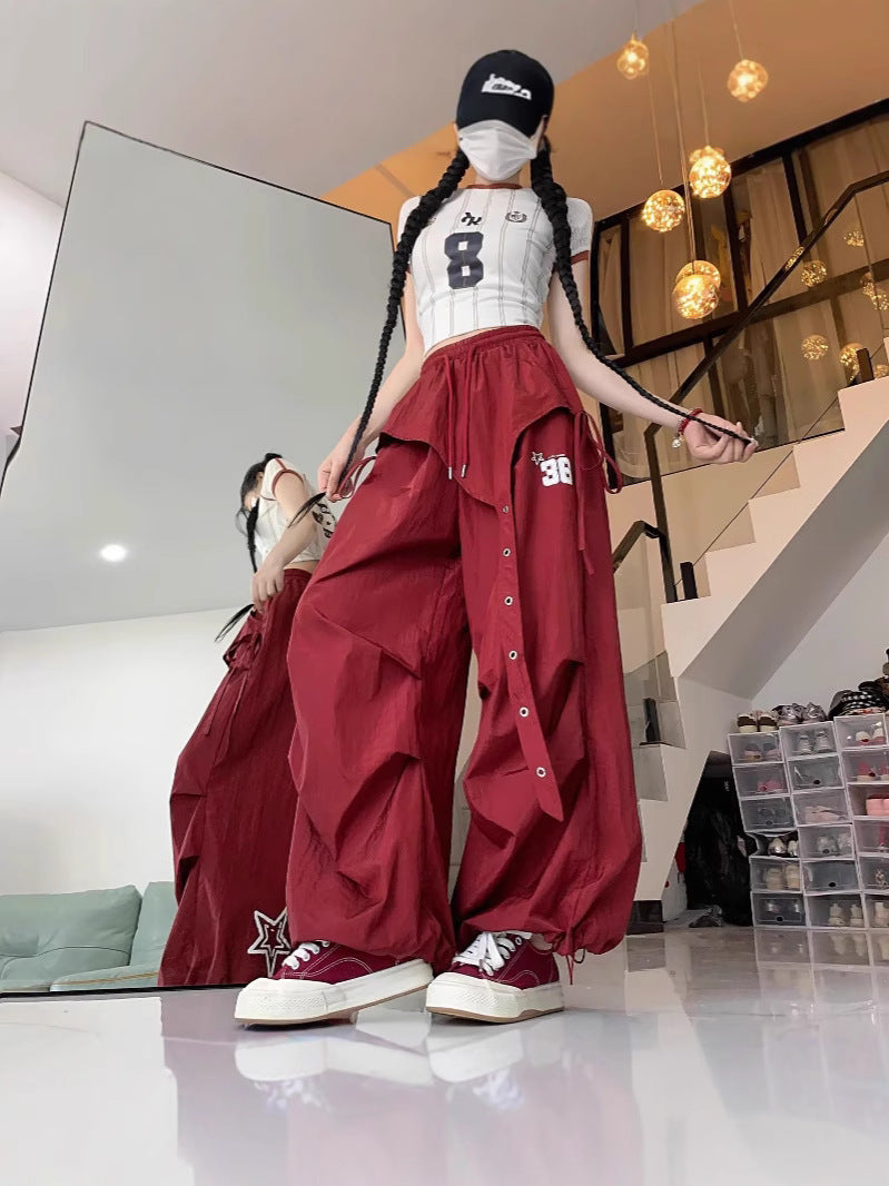 Women's Wide-Leg Cargo Dance Pants