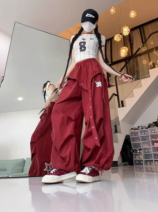 Women's Wide-Leg Cargo Dance Pants