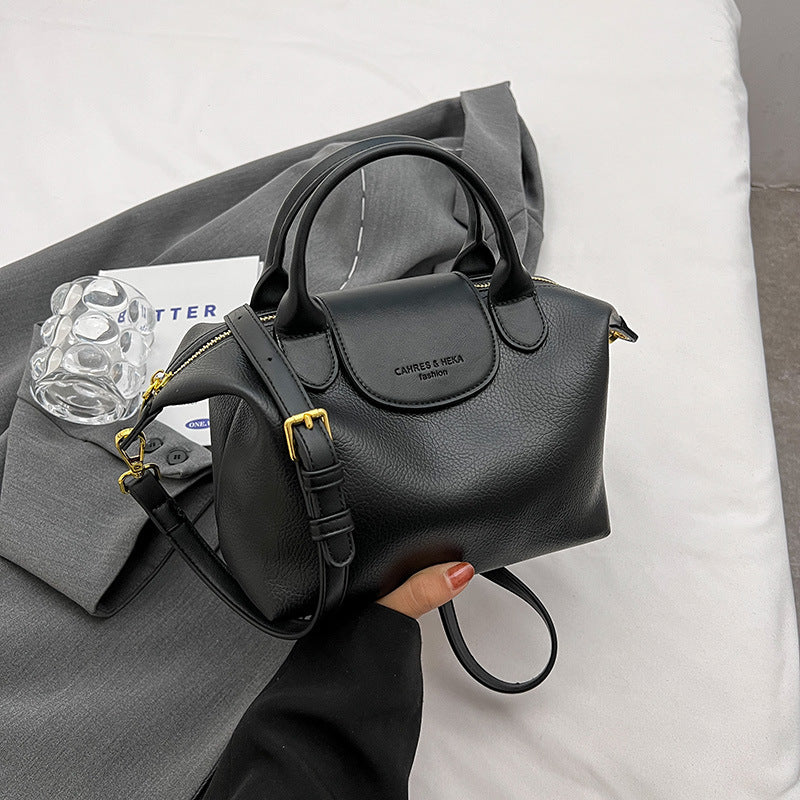 Soft Dumpling Crossbody Bag in Black