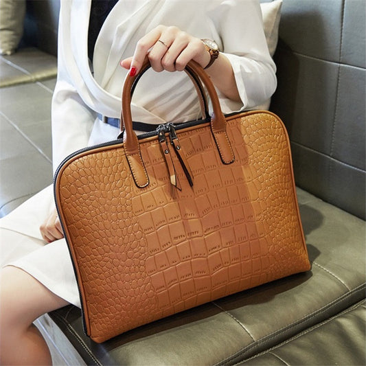 Leather Laptop Briefcase Handbag
