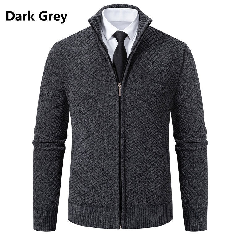 Men's Fleece-Lined Knit Cardigan
