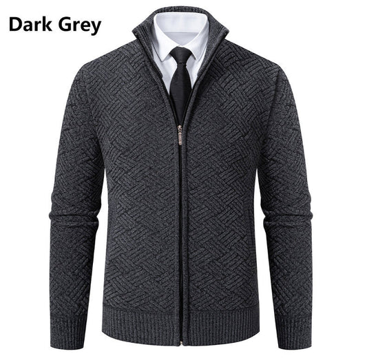 Men's Fleece-Lined Knit Cardigan