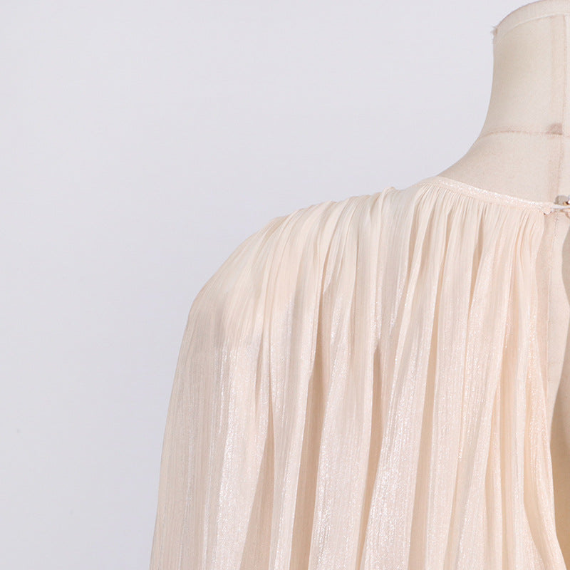Women's Ruffled Hem Long Sleeve Dress