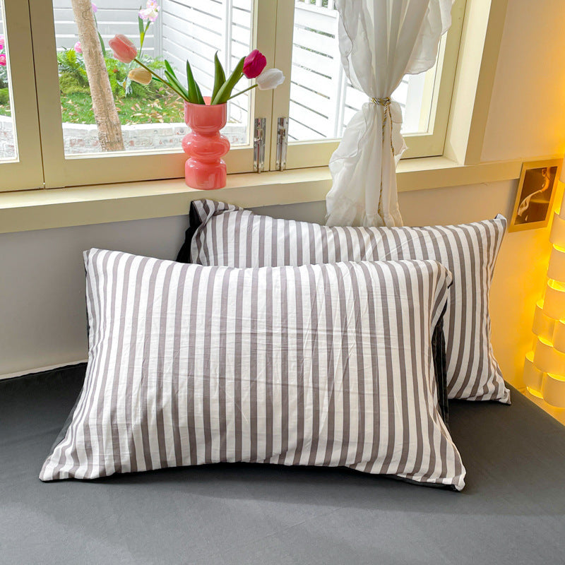 Striped Student Dorm Bedding Set
