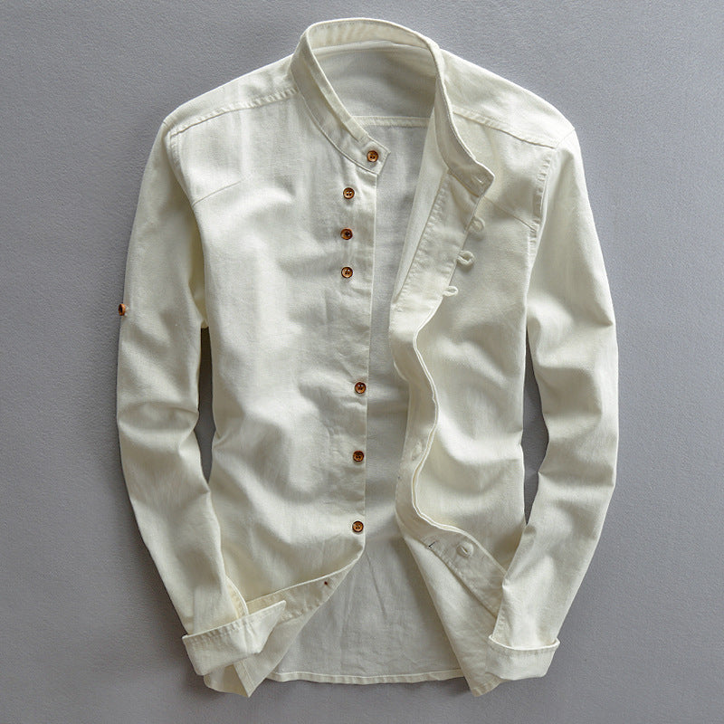 Men's Linen-Cotton Blend Casual Shirt